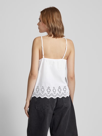 Only Blousetop met broderie anglaise, model 'LOU' Wit - 5
