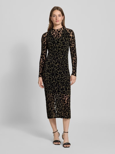 Marc Cain Midi-jurk met all-over dierenprint Kaki - 4
