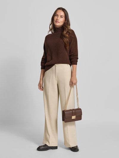 Luisa Cerano Strickpullover aus Baumwoll-Kaschmir-Mix Dunkelbraun 1