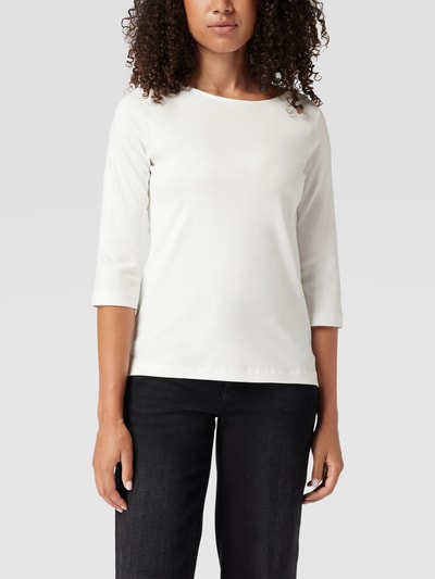 Christian Berg Woman T-shirt met 3/4-mouwen en sierknopen Offwhite - 4