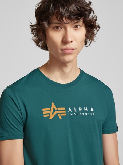 Alpha Industries T-shirt met labelprint Petrol - 3