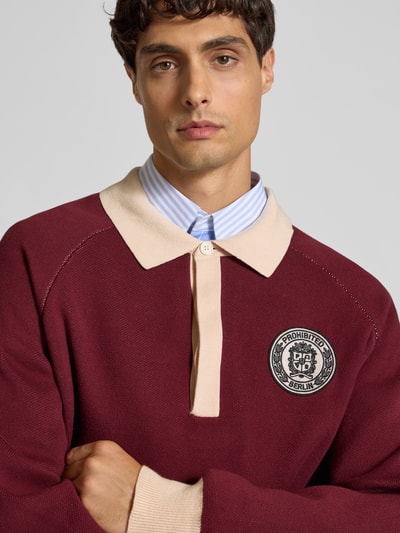 PROHIBITED Gebreide pullover met labeldetail Bordeaux - 3