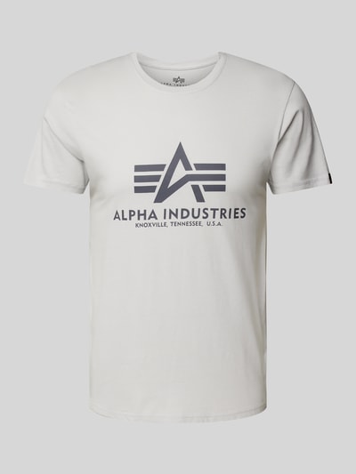 Alpha Industries T-Shirt mit Label-Print Hellgrau 1