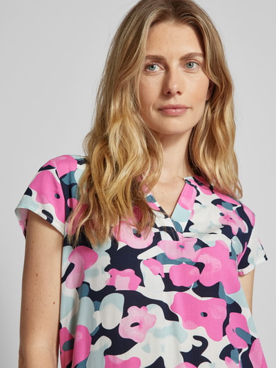 Tom Tailor Bluse mit Tunikakragen Pink 3