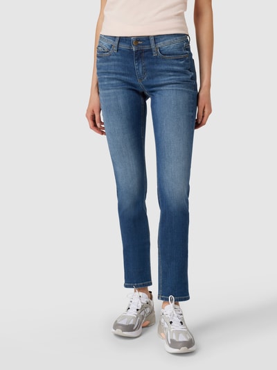 Cambio Skinny fit jeans met siersteentjes, model 'Parla' Blauw - 4