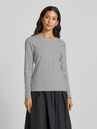 Windsor Bluzka z długim rękawem o kroju regular fit z efektem dzianiny
 Granatowy 4