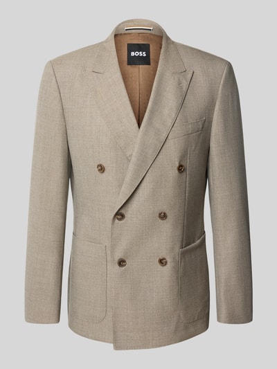 BOSS Sakko aus reiner Schurwolle mit Brustleistentasche Modell 'Huge' Beige 2
