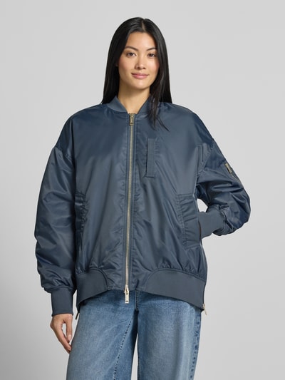 MOS MOSH relaxed fit bomberjack met opstaande kraag model 'Ruby' Donkerblauw - 4