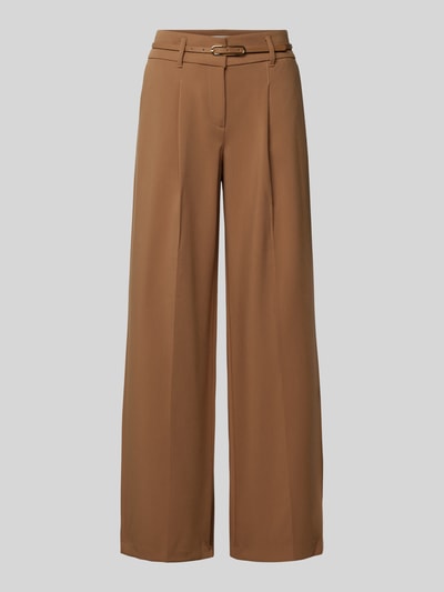 Christian Berg Woman Wide Leg Stoffhose mit Bundfalten Camel 2