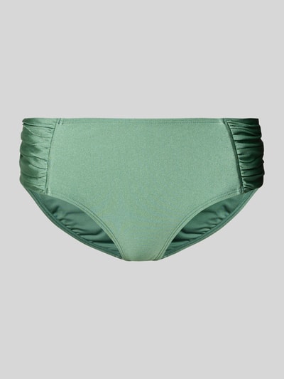 Produktfoto, Mid Waist Bikini-Slip mit Raffungen Modell 'ISLA' von Barts in grünem Material-Mix mit Stretch-Anteil, Damen, seitliche Raffungen
