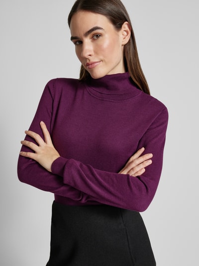 Tom Tailor Regular Fit Rollkragenpullover in unifarbenem Design Dunkelrot 3