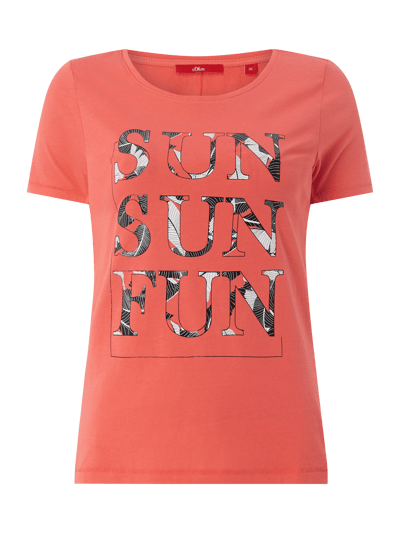 s.Oliver RED LABEL T-Shirt mit Print  Koralle 1