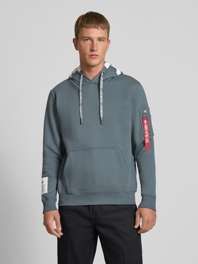 Alpha Industries Bluza z kapturem, kieszenią kangurką i boczną kieszenią na zamek błyskawiczny Jasnoniebieski 4