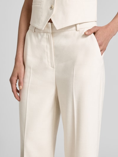 comma Straight leg pantalon met bandplooien Zand - 3