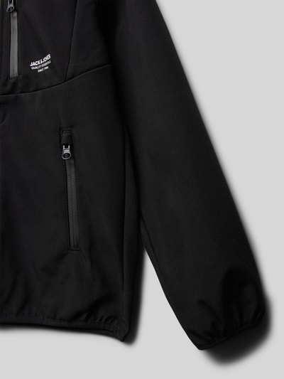 Jack & Jones Kurtka softshell z kieszeniami zapinanymi na zamek błyskawiczny model ‘THEO’ Czarny 2