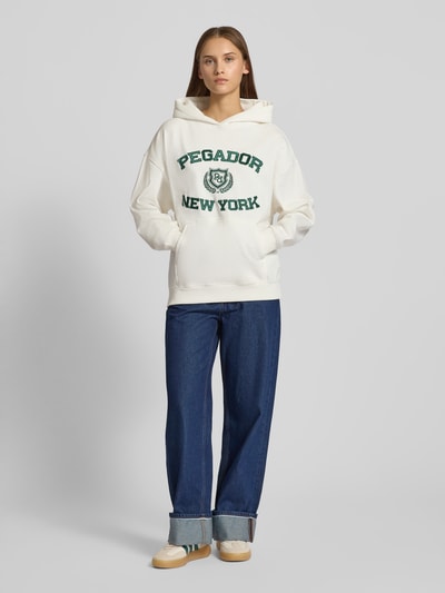 Pegador Oversized hoodie met logostitching, model 'Frieda' Offwhite - 1