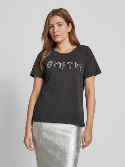 Smith and Soul T-Shirt mit Strasssteinbesatz Black 4