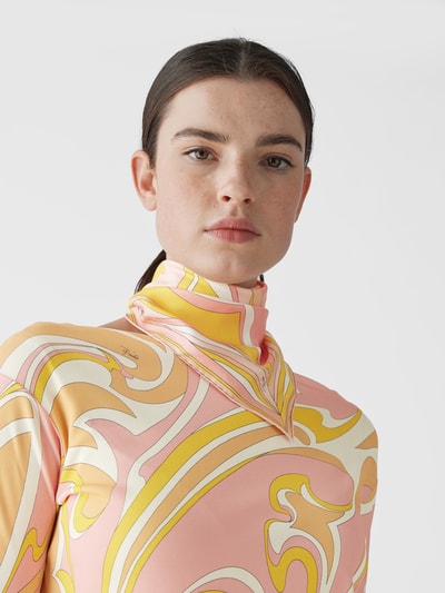 Emilio Pucci Seidentuch mit Allover-Muster Rosa 1