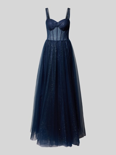 Hey Kyla Schimmerndes Abendkleid in semitransparenter Optik Marine 2