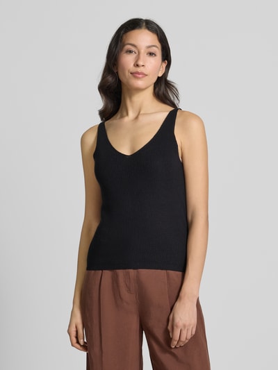 Vero Moda Top o kroju regular fit z imitacji dzianiny model ‘NEWLEX’ Czarny 4