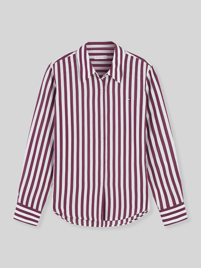 Tommy Hilfiger blouse met lange mouwen met streepmotief Donkerrood - 2