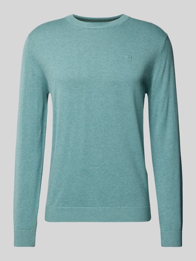 Tom Tailor Gebreide pullover met labelstitching, model 'BASIC' Mintgroen - 2