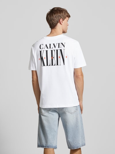 Calvin Klein Jeans T-Shirt mit geripptem Rundhalsausschnitt Weiss 5