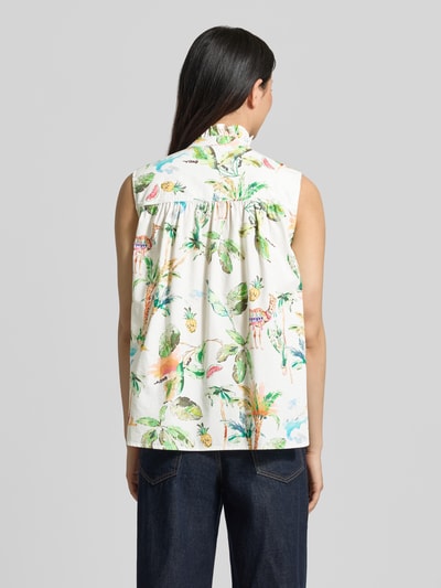 Emily Van den Bergh Bluse mit Rüschenkragen und Knopfleiste Offwhite 5