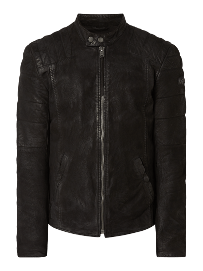 Tigha Lederjacke Im Biker Look Black Online Kaufen