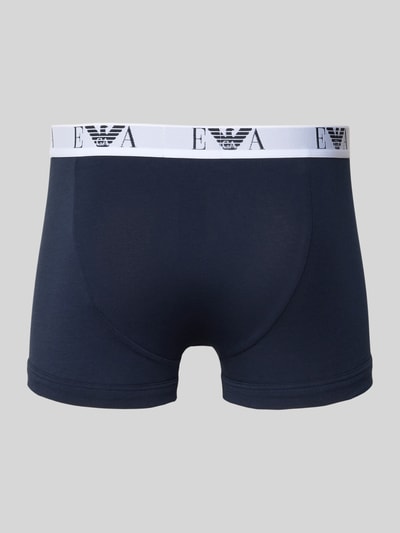 Emporio Armani Trunks im 3er-Pack mit Logo-Bund Dunkelblau 3