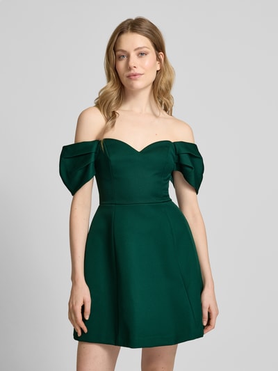 Forever New Off shoulder-cocktailjurk met plooien Donkergroen - 4