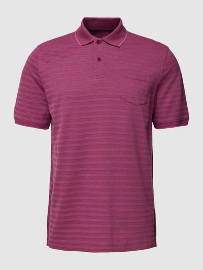 bugatti Poloshirt mit Streifenmuster Pink 2