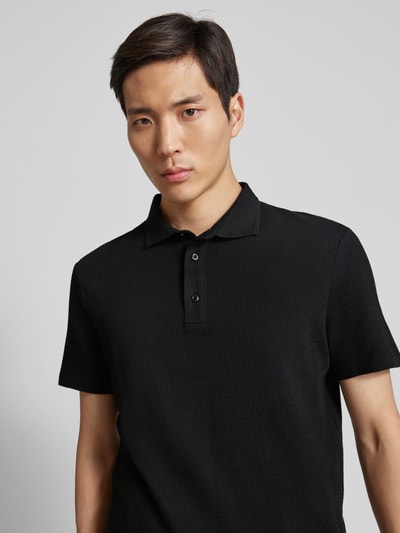 Strellson Poloshirt mit Strukturmuster Modell 'Fisher' Black 3