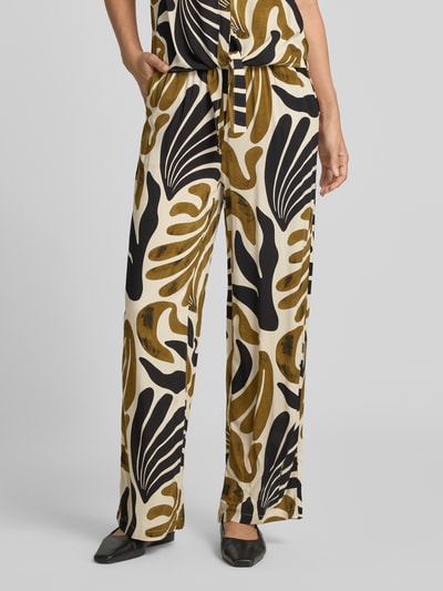 Soyaconcept Stoffen broek van viscose in all-over look model 'FELDI' Kaki - 4