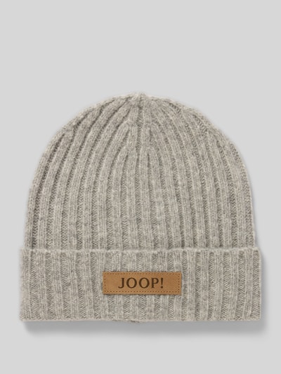 JOOP! Beanie met labeldetail, model 'Aiana' Lichtgrijs gemêleerd - 1