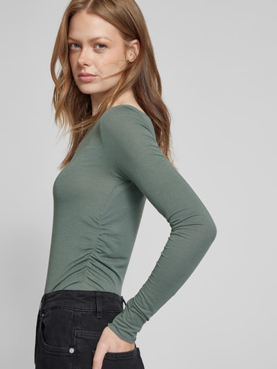 Vero Moda Slim Fit Langarmshirt mit seitlichen Raffungen Modell 'ELIANA' Schilf 3