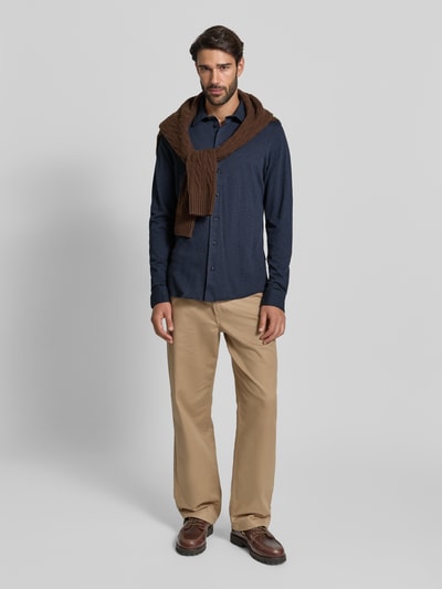 Casual Friday Koszula casualowa o kroju regular fit z kołnierzykiem typu kent model ‘ARKAN’ Granatowy melanż 1