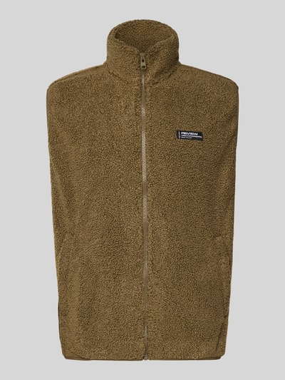 REVIEW Fleecegilet met opstaande kraag en steekzakken Kaki - 2