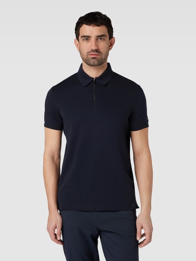 Tommy Hilfiger Koszulka polo o kroju slim fit z krótkim zamkiem błyskawicznym Ciemnoniebieski 4