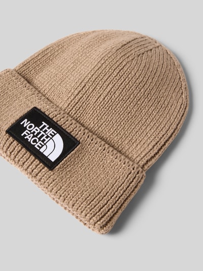 The North Face Beanie in gebreide look met logopatch, model 'Box' Taupe - 2