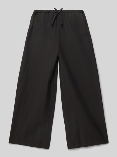 Mango Wide Leg Stoffhose mit Leinen-Anteil Black 1