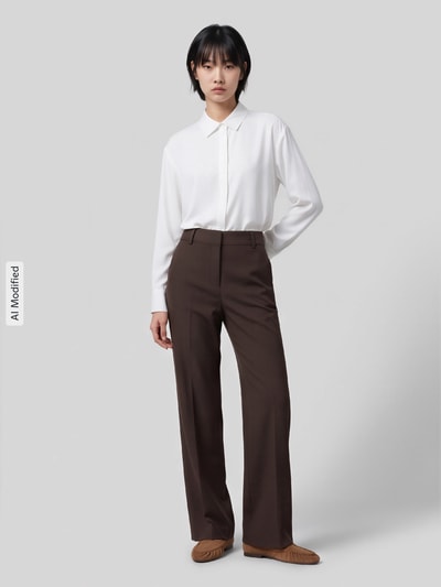 Selected Weite Hose aus Viskose-Mix Modell 'RITA' Dunkelbraun 1