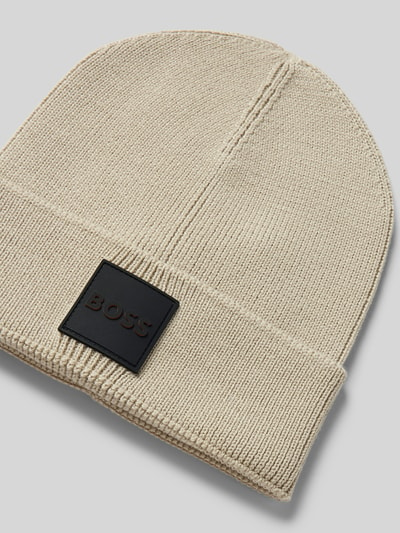 BOSS Beanie met labeldetail, model 'Foxxy' Beige - 2