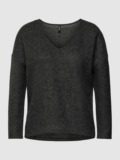 Vero Moda Cropped Pullover in melierter Optik Black 2