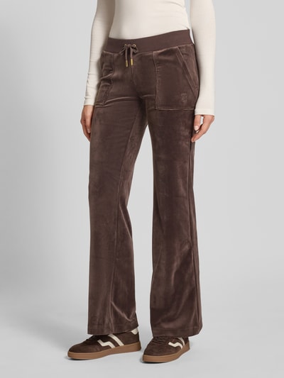 Juicy Couture Spodnie dresowe z elastycznym pasem model ‘Layla’ Ciemnobrązowy 4