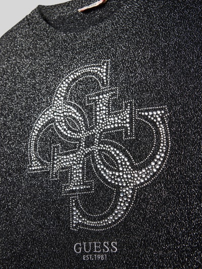Guess Regular Fit Pullover aus Viskose-Mix in Strick-Optik Black 2