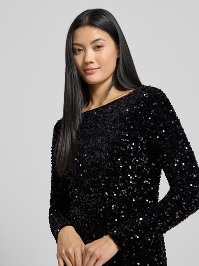 VERO MODA Körpernahes Abendkleid mit Paillettenbesatz Modell 'BELLA' Black 3