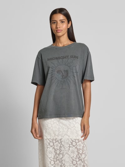 Jake*s Casual T-Shirt mit Motiv-Print Dunkelgrau 4