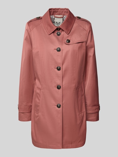 Produktfoto, Trenchcoat mit Ärmelriegeln von Fuchs Schmitt in Rosé, glatte Oberfläche, Umlegekragen, Knopfleiste, Eingrifftaschen, Regular Fit