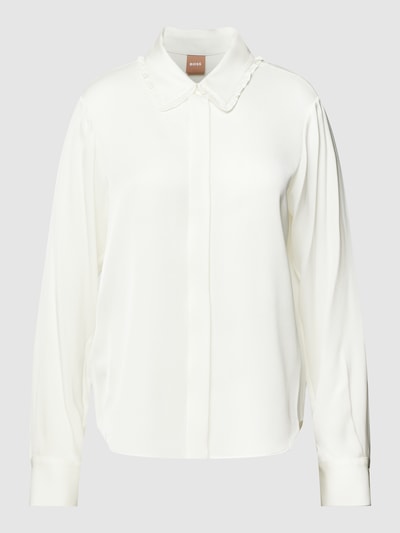 BOSS Black Women Overhemdblouse met ruches, model 'Bentane' Offwhite - 2